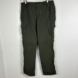 Mountain Warehouse Mens Explore Green Convertible Hiking Cargo Pants Size 36 Zip